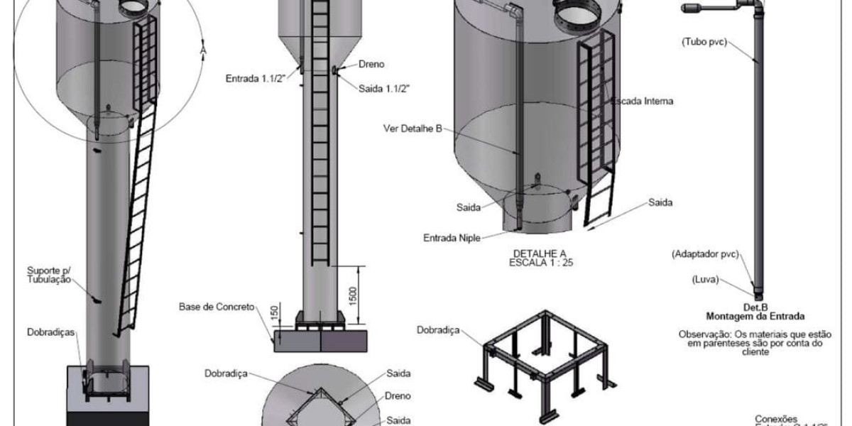 Tanque cilíndrico vertical fechado fundo plano de 10000 litros